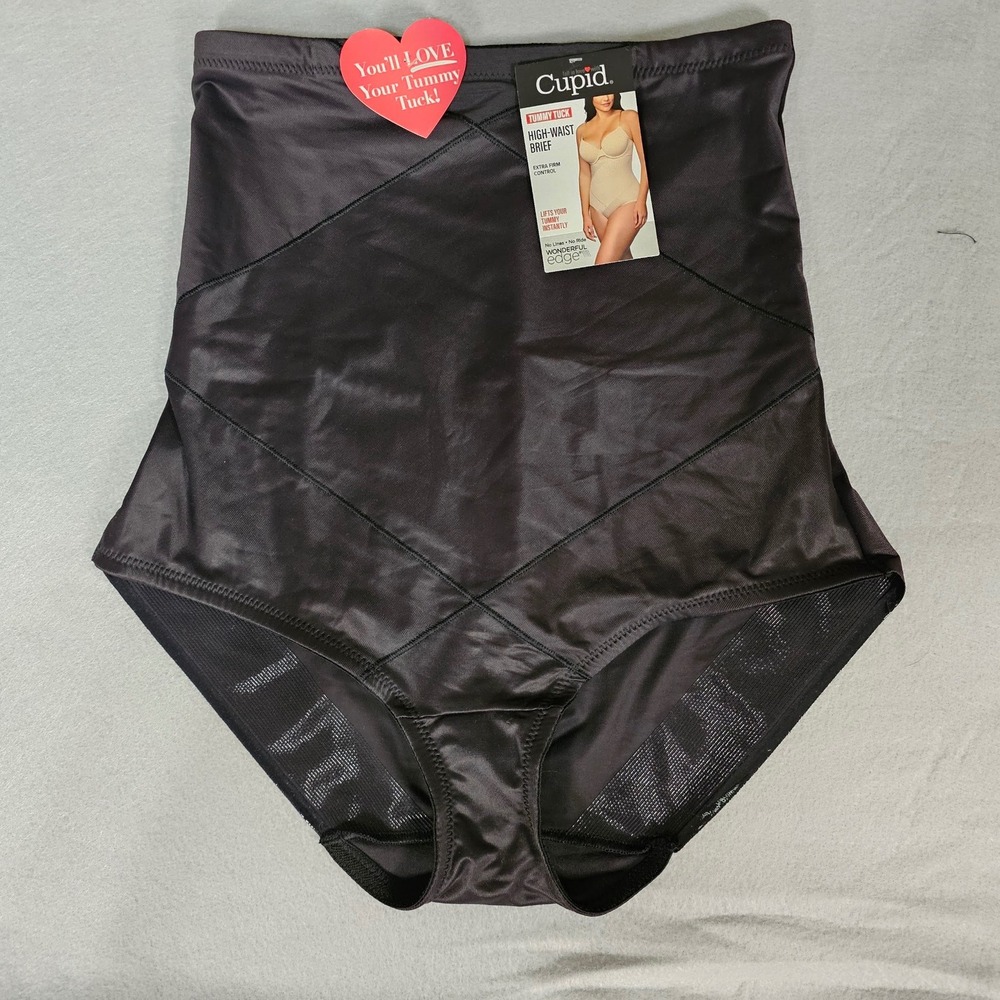 Cupid Tummy Tuck High Waist Brief Shapewear XL Black Extra Firm Control NWT